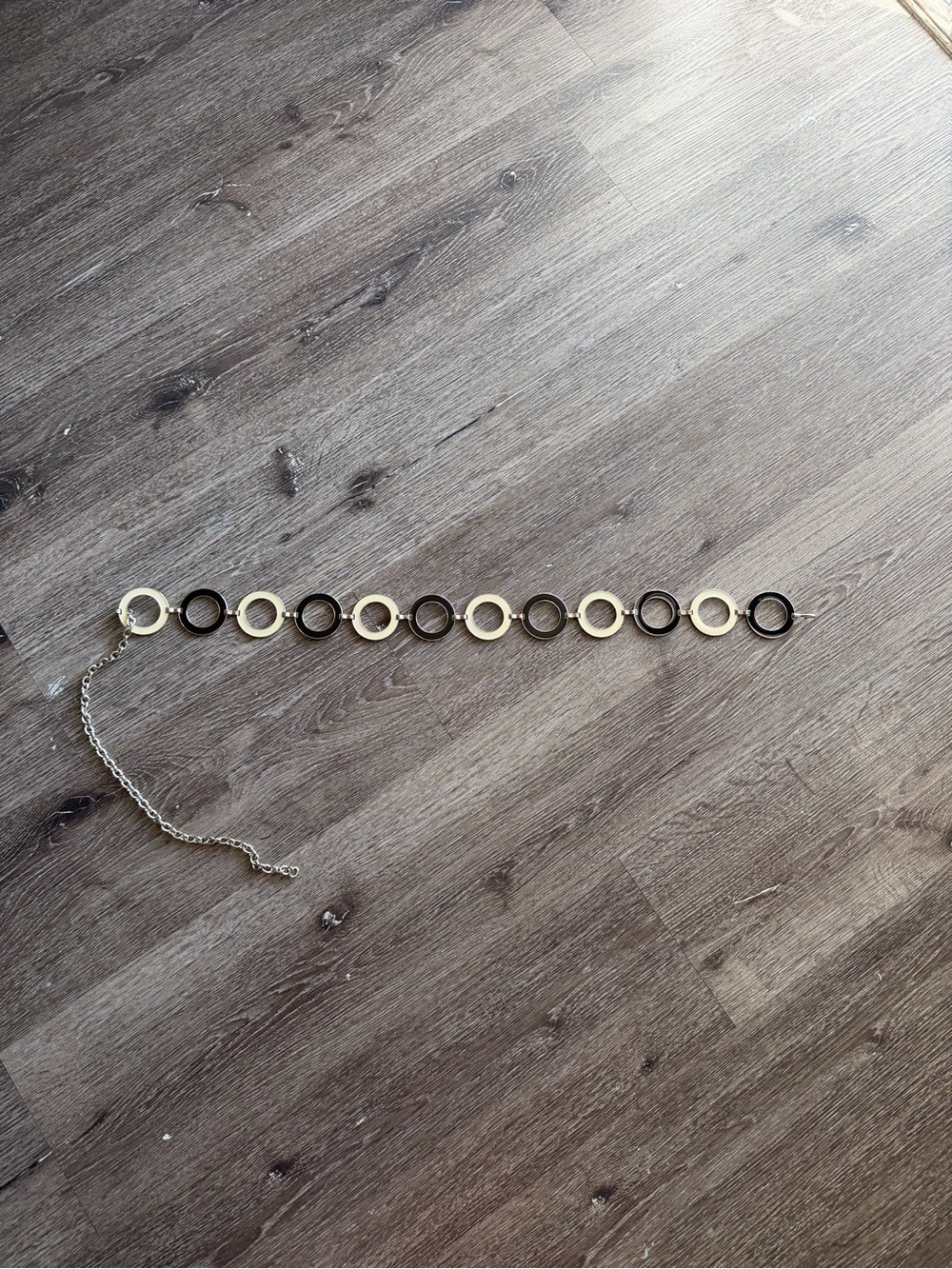 Circle Link Chain Belt - Black & Gold